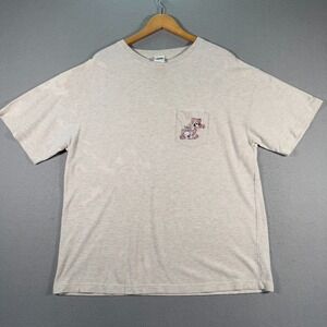 Vintage Pink & The Brain Warner Bros Shirt Adult XL Gray Beige Cartoon Heavy Y2K